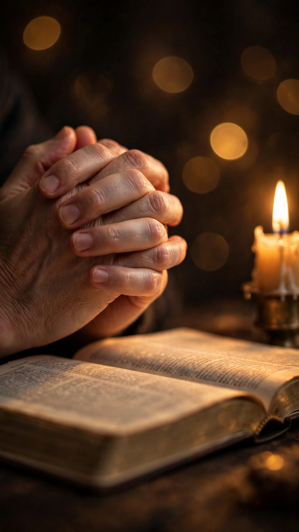 Friday prayer with hands and warm light
